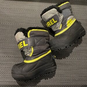 Sorel Kids Black and Gray Commander Winter Boots